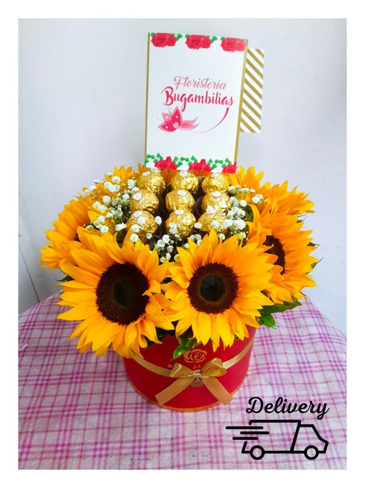 Girasol con chocolate